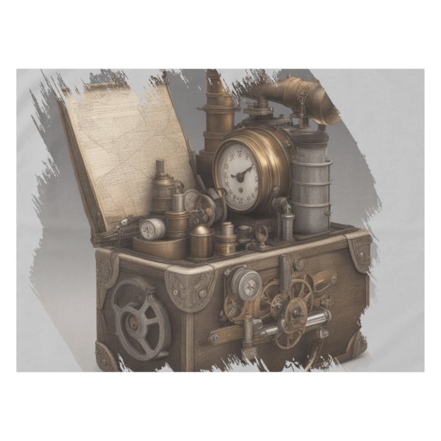 Schatztruhe mit Gängen Tischdecke (Vorderseite (Horizontal))