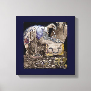 Schatztruhe-Schleppangel Leinwanddruck