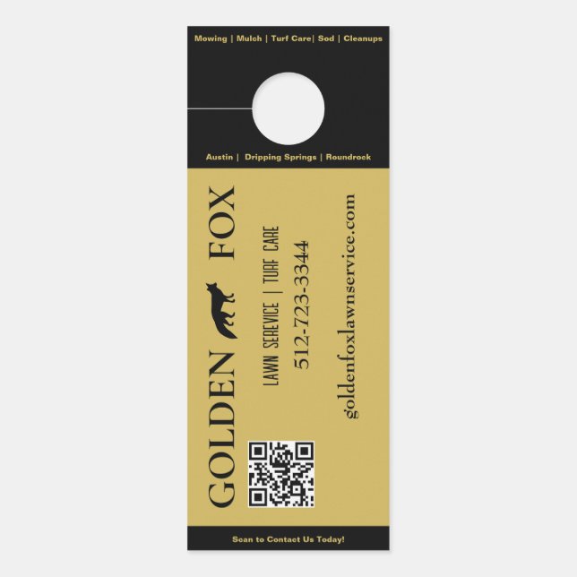 Schätzung des Lawn Service QR-Codes Türanhänger (Vorderseite)