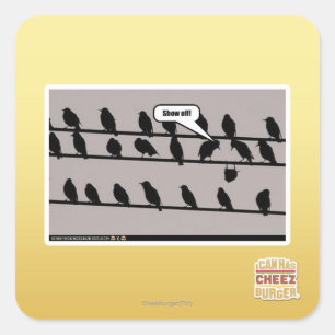 Schau ab! quadratischer aufkleber