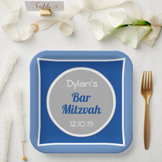 Schau! Custom Bar Mitzvah Pappteller (Hochzeit)