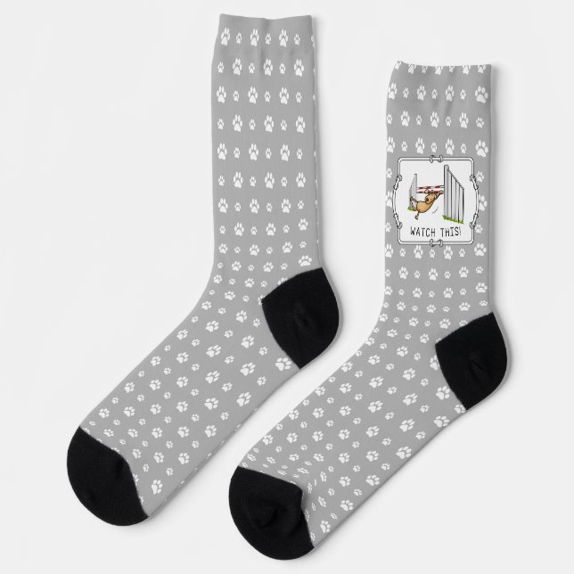 Schau dir das an! Hund - Agility lustig schwingend Socken (Linkes Detail)