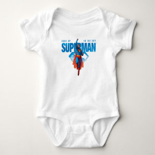 Schau hoch, der Superman kommt Baby Strampler