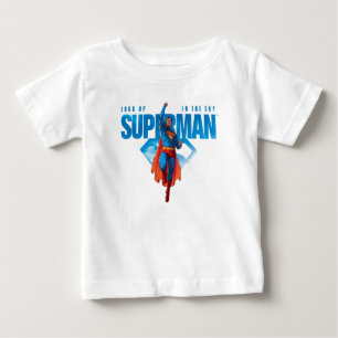 Schau hoch, der Superman kommt Baby T-shirt