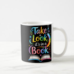 Schau in einem Buch Aquarell-Team Buchwurm Kaffeetasse