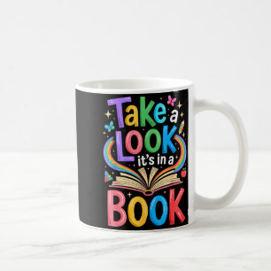 Schau in einem Buch Regenbogen Kunst Buchwurm Kaffeetasse