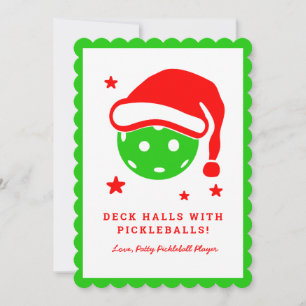 Schau mal in den Hallen mit Pickleballs Weihnachte Feiertagskarte