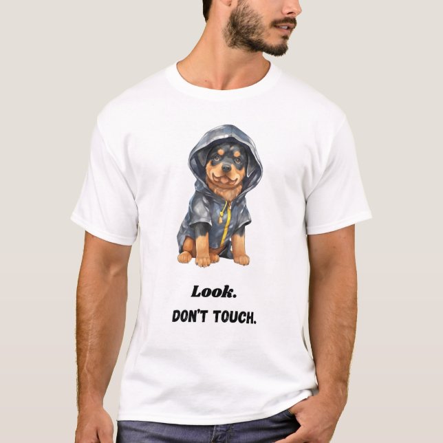Schau mal! Keine Touch. Funny Dog T-Shirt (Vorderseite)