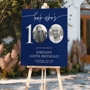 Schau mal, wer 100 ist Blaues 100. Geburtstagsju Poster