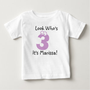 Schau mal, wer 3 ist Benutzerdefiniertes Geburtsta Baby T-shirt