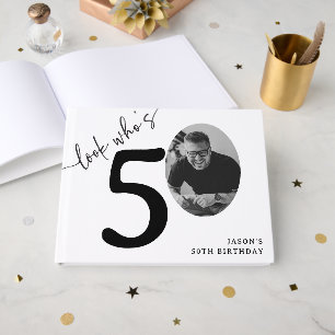 Schau mal, wer 50 ist! Moderne Foto-50. Geburtstag Gästebuch