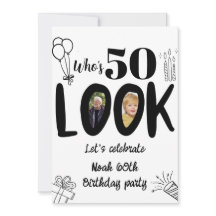 Schau mal, wer 50 wird! Moderne Foto-Einladung zum