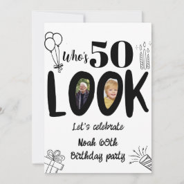 Schau mal, wer 50 wird! Moderne Foto-Einladung zum Einladung