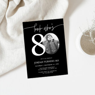 Schau mal, wer 80 ist Schwarze Einladung zum 80.