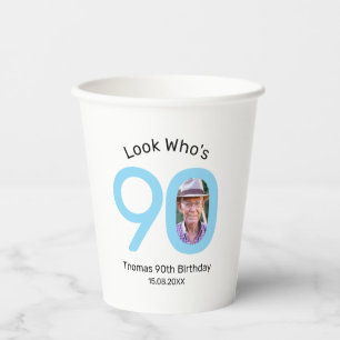Schau mal, wer 90 ist Foto 90. Geburtstagsfeier Pappbecher