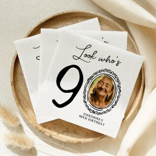 Schau mal, wer 90 ist - Foto zum 90. Geburtstag Serviette
