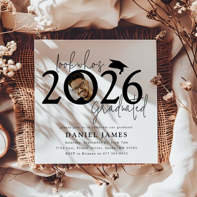Schau mal, wer graduiert hat Foto-Abschlussfeier Einladung (Von Creator hochgeladen)