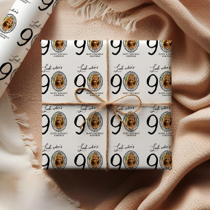 Schau mal, wer ist 90! Foto Happy Birthday Geschenkpapier Set