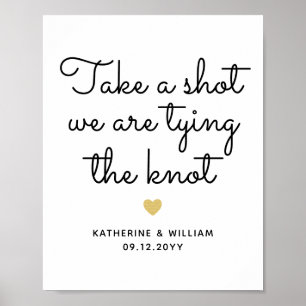 Schau mal, wir binden das Knoten-Verlobung-Zeichen Poster