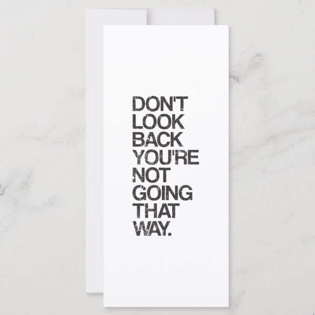 Schau nicht zurück, du gehst nicht so. (Vorderseite)