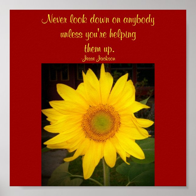 Schau nie nach unten.. Zitat Poster-Jesse Jackson Poster (Vorne)