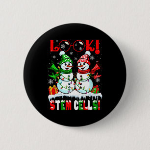 Schau! Stammzellen Weihnachten Schnee Paar Schneem Button
