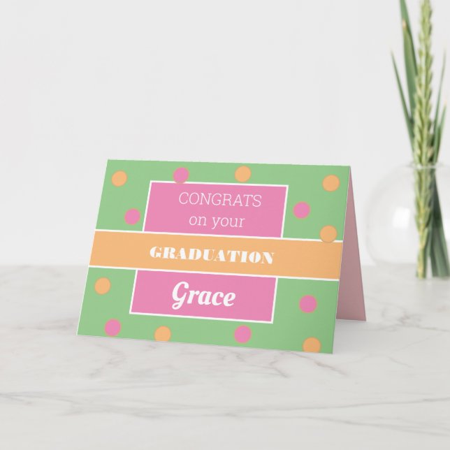 Schau! Vergnügen Sie sich mit dem Abschluss! Karte (Vorderseite)