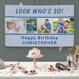 Schau Wer Irgendein Alter 4 Foto Blau Geburtstag Banner