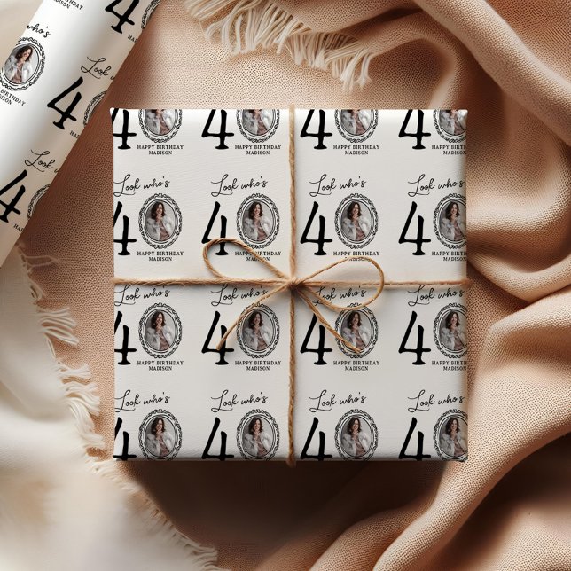 Schau, wer ist 40! Foto Happy Birthday Geschenkpapier Set (Von Creator hochgeladen)