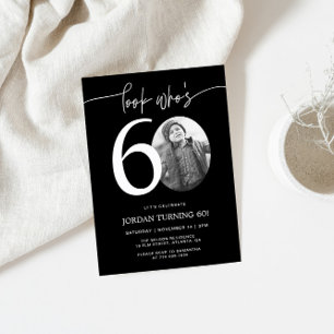 Schau, wer ist 60 Black 60. Birthday Invite Einladung