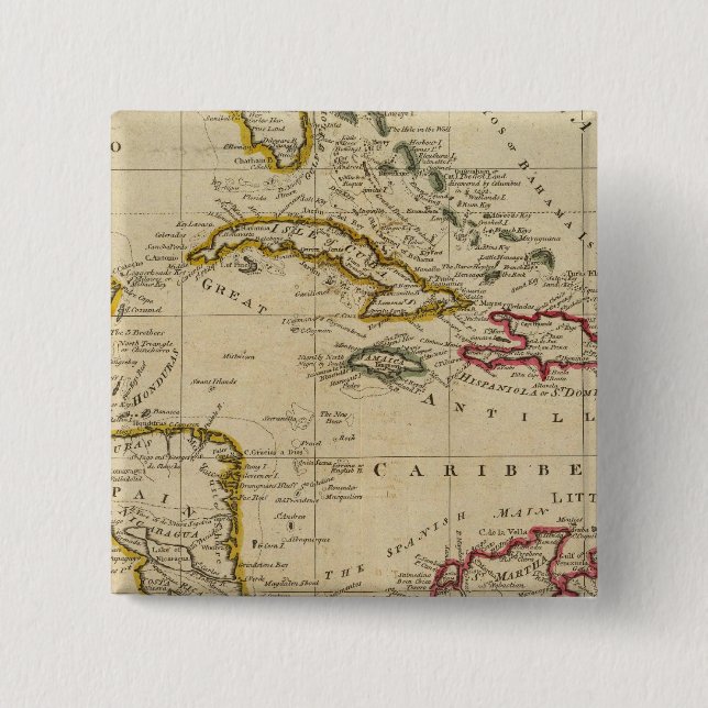 Schaubild der Westindischen Inseln 3 Button (Vorderseite)