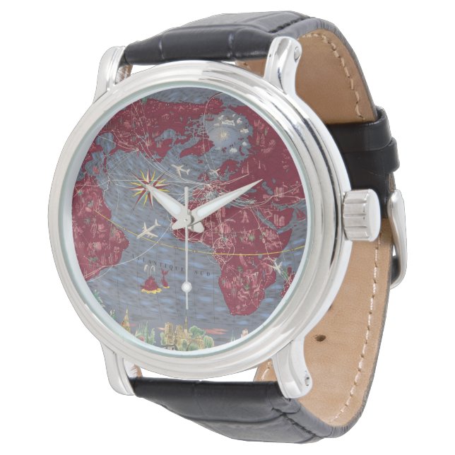 Schaublätter 1-8: Air France Armbanduhr (Schrägansicht)