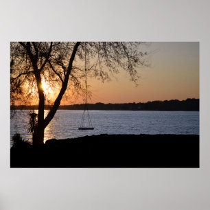 Schauen auf dem Fluss Poster