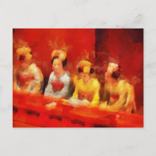 Schauen der Kunst in Kabuki Postkarte