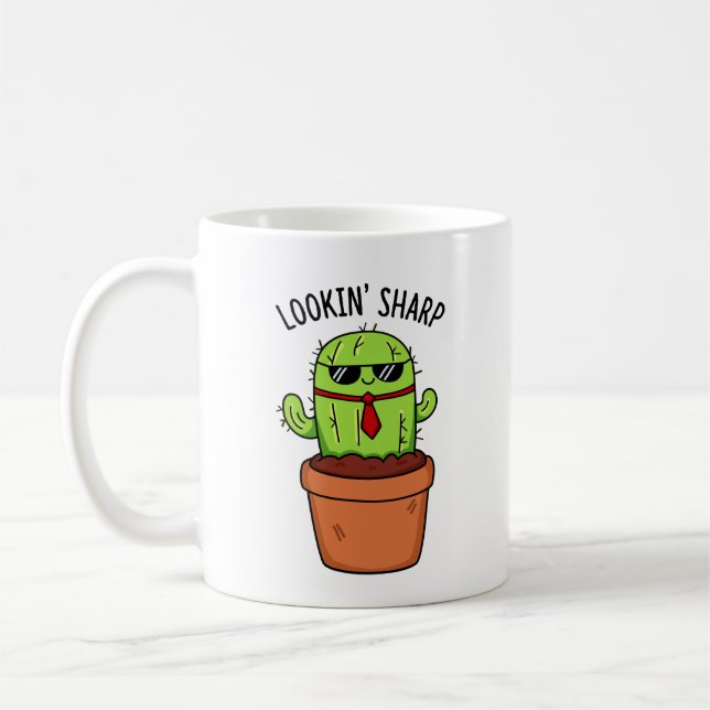 Schauen Sharp Funny Cactus Pun Kaffeetasse (Links)