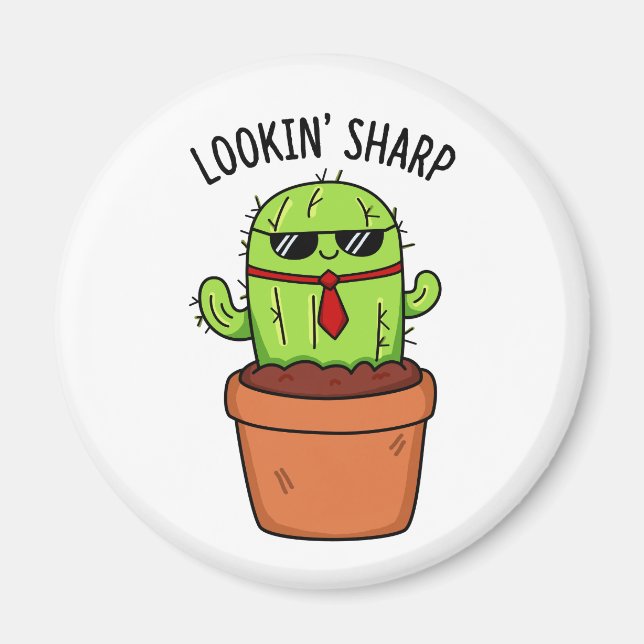 Schauen Sharp Funny Cactus Pun Magnet (Vorne)