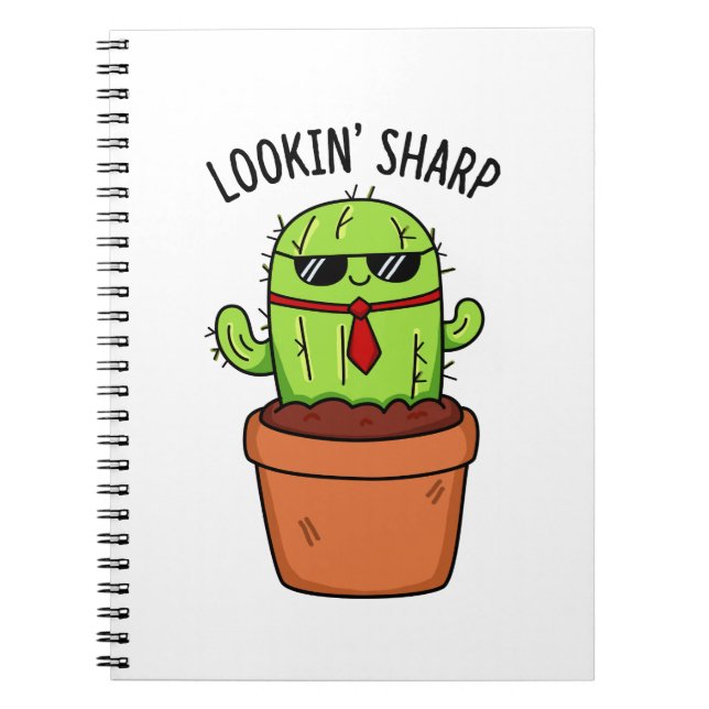 Schauen Sharp Funny Cactus Pun Notizblock (Vorderseite)