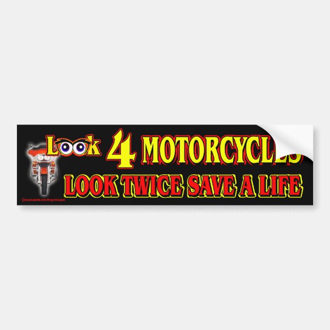 Schauen Sie 4 Motorräder Autoaufkleber (Vorne)