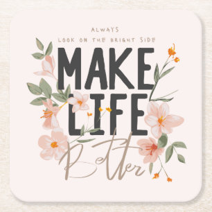 Schauen Sie immer auf die rechte Seite. Rechteckiger Pappuntersetzer