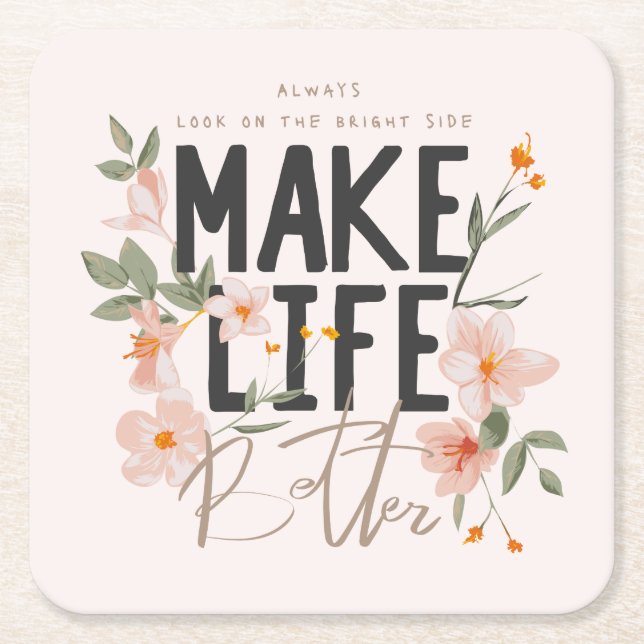 Schauen Sie immer auf die rechte Seite. Rechteckiger Pappuntersetzer (Vorderseite)