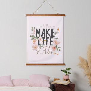 Schauen Sie immer auf die rechte Seite. Wandteppich Mit Holzrahmen