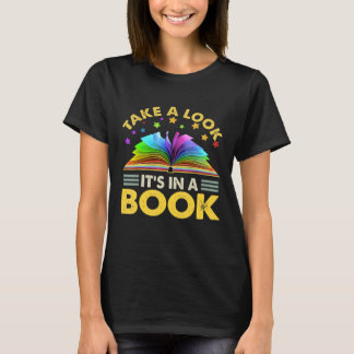 Schauen Sie in einem Buch, das Retro Rainbow VI li T-Shirt