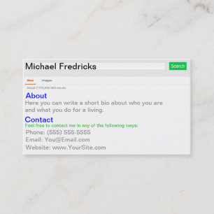 Schauen Sie mich oben! Visitenkarte