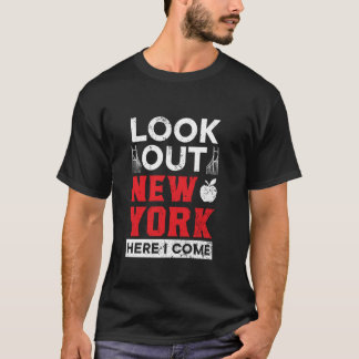 Schauen Sie nach New York Hier komme ich USA USA V T-Shirt