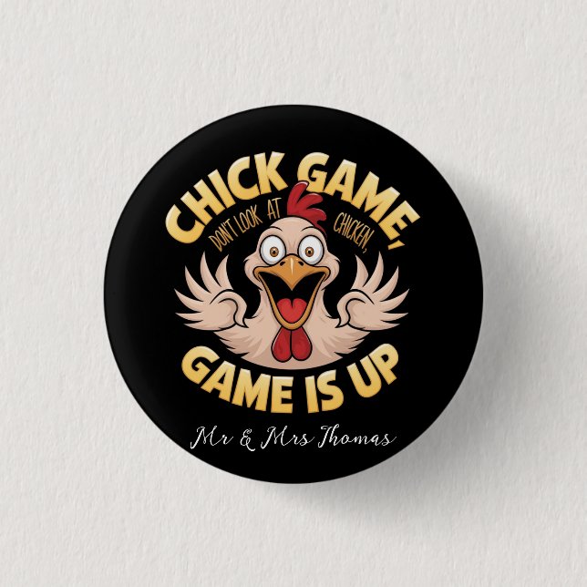 Schauen Sie nicht auf das Huhn The Funny Game Button (Vorderseite)