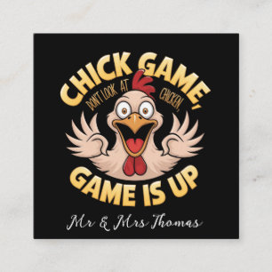 Schauen Sie nicht auf das Huhn The Funny Game Quadratische Visitenkarte
