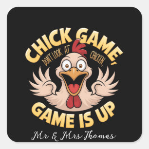 Schauen Sie nicht auf das Huhn The Funny Game Quadratischer Aufkleber