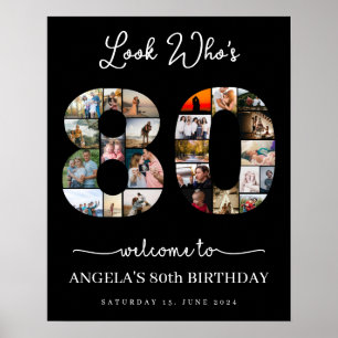 Schauen Sie sich an, wer die 80 Geburtstagsmontage Poster