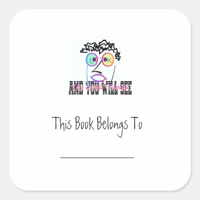 Schauen Sie sich das Buchzeichen an. Quadratischer Aufkleber (Vorderseite)