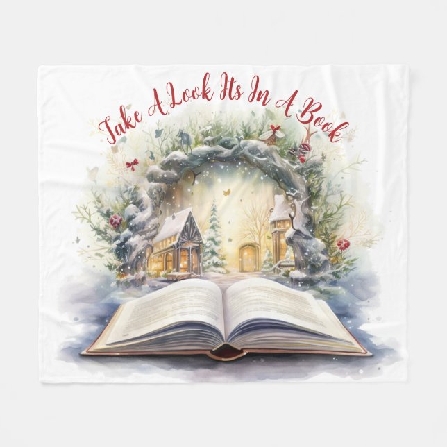 Schauen Sie sich das in einem Buch an Fleecedecke (Vorderseite (Horizontal))